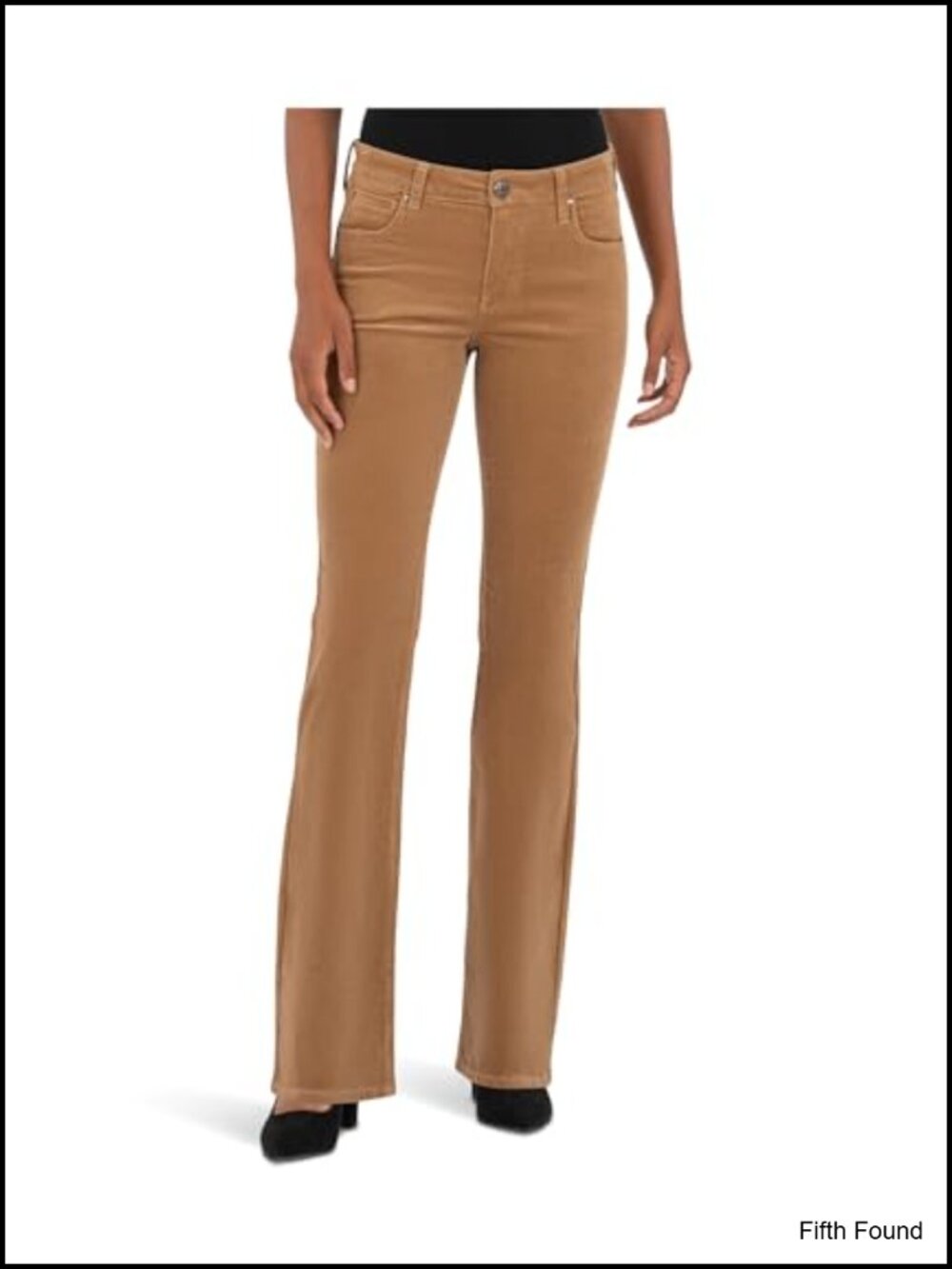 Corduroy Bootcut Pants Mid Rise Five-Pocket Casual Fall